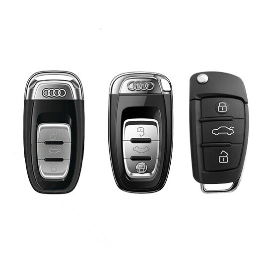 High Quality Genuine Leather Car Key Bags Smart for Audi A4L - Red