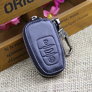 Hot Sales Genuine Leather Automobile Key Bags Smart for Audi A4L - Black