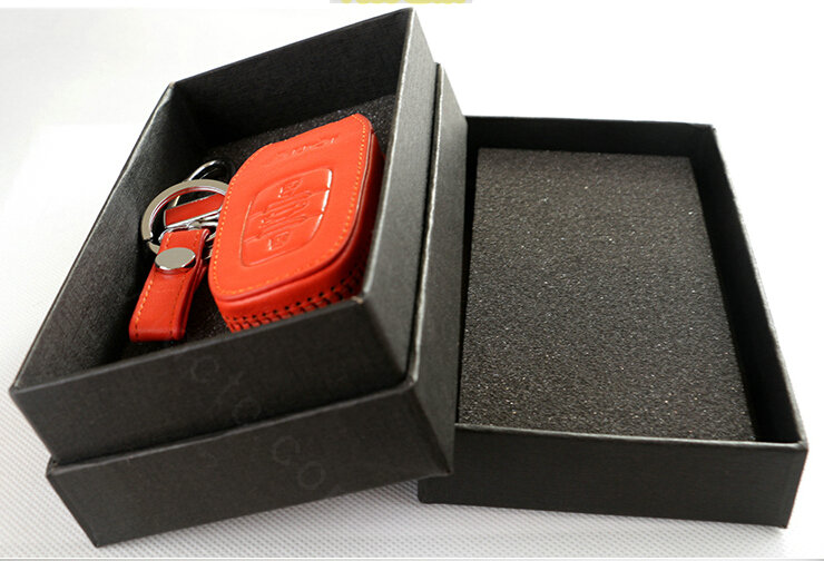 Latest Genuine Leather Automobile Key Bags Fold for Audi A4L - Black