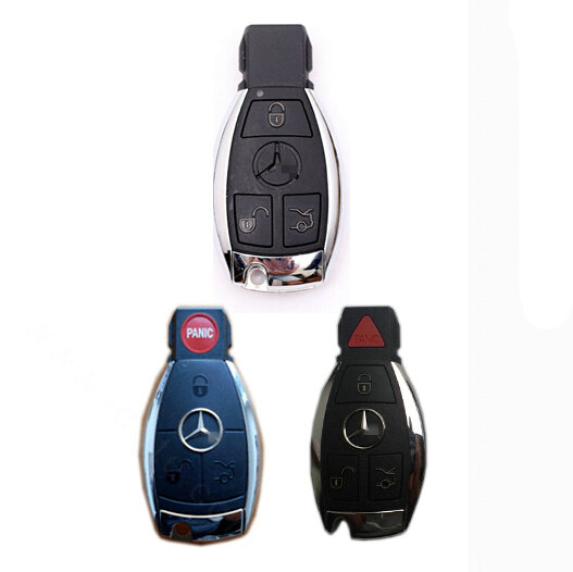 Luxury Genuine Leather Automobile Key Bags Smart for Benz C200 - Red