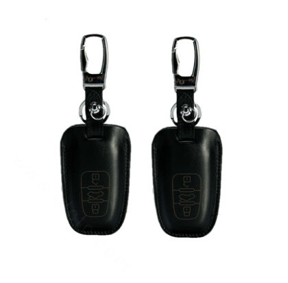 Personalised Genuine Leather Key Ring Auto Key Bags Smart for Audi A5 - Black