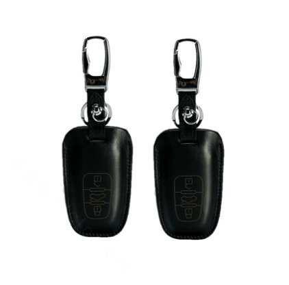 Personalised Genuine Leather Key Ring Auto Key Bags Smart for Audi A7 - Black