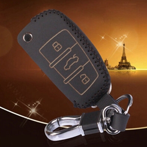 Quality Genuine Leather Auto Key Bags Fold for Audi A1 - Black
