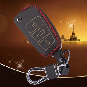Quality Genuine Leather Auto Key Bags Fold for Audi A3 - Red