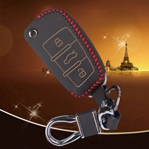 Quality Genuine Leather Auto Key Bags Fold for Audi A4L - Red