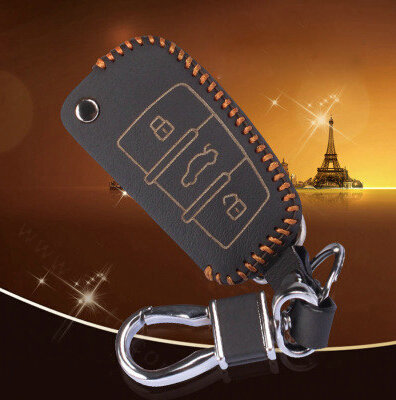 Quality Genuine Leather Auto Key Bags Fold for Audi A5 - Yellow