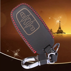 Quality Genuine Leather Key Ring Auto Key Bags Smart for Audi A1 - Red