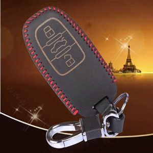 Quality Genuine Leather Key Ring Auto Key Bags Smart for Audi A4 - Red