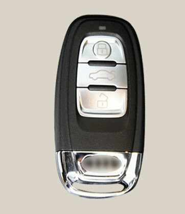 Quality Genuine Leather Key Ring Auto Key Bags Smart for Audi A5 - Black