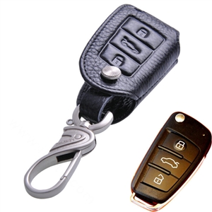 Special Genuine Leather Automobile Key Bags Fold for Audi A1 - Black