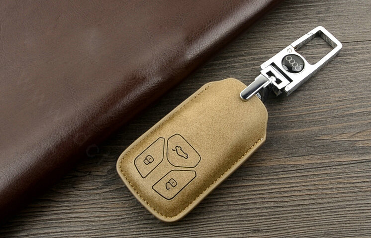 Unique Genuine Leather Auto Key Bags Fold for Audi Q7 - Yellow