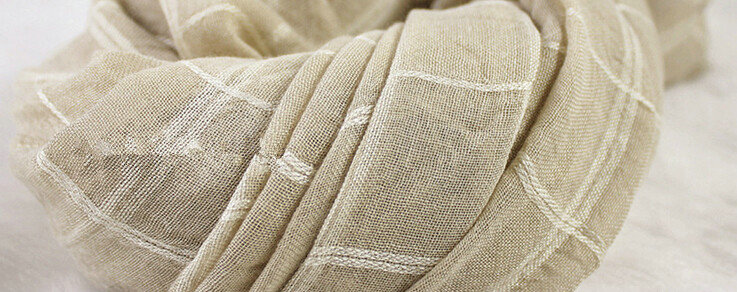 Classic Plaid Unisex Scarf Shawl Winter Warm Cotton Solid Panties 150*120CM - Beige