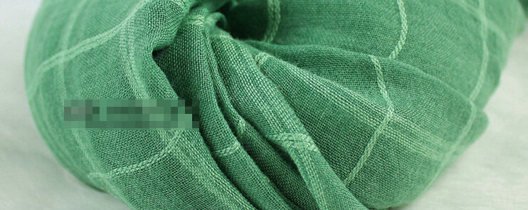 Classic Plaid Unisex Scarf Shawl Winter Warm Cotton Solid Panties 150*120CM - Green
