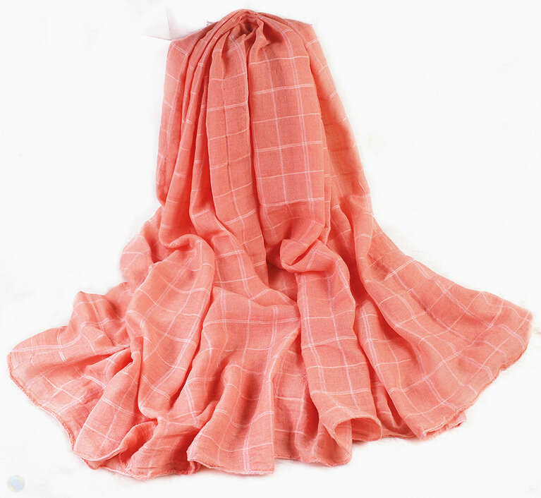 Classic Plaid Unisex Scarf Shawl Winter Warm Cotton Solid Panties 150*120CM - Orange