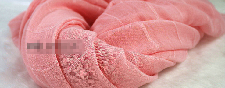 Classic Plaid Unisex Scarf Shawl Winter Warm Cotton Solid Panties 150*120CM - Pink