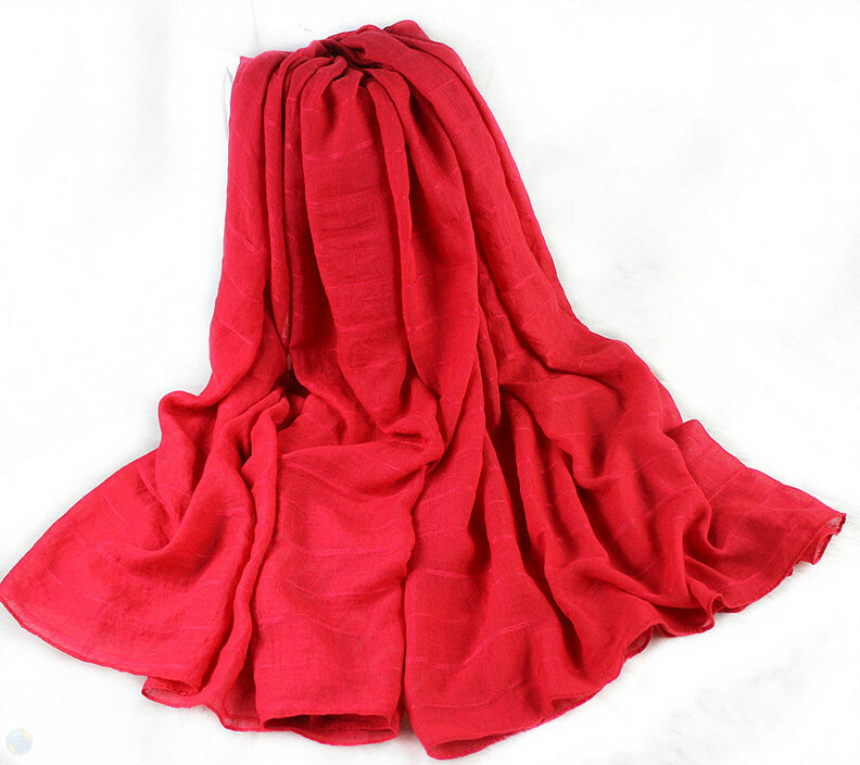 Classic Plaid Unisex Scarf Shawl Winter Warm Cotton Solid Panties 150*120CM - Red