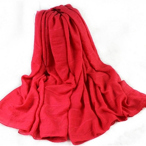 Classic Plaid Unisex Scarf Shawl Winter Warm Cotton Solid Panties 150*120CM - Red