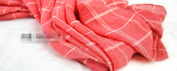 Classic Plaid Unisex Scarf Shawl Winter Warm Cotton Solid Panties 150*120CM - Watermelon Red