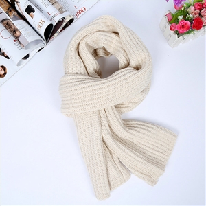 Classic Unisex Scarf Cashmere Warm Winter Solid Scarves Wraps 180*35CM - White