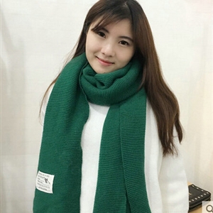 Cute Unisex Scarf Shawl Winter Warm Wool Solid Wraps 180*60CM - Green