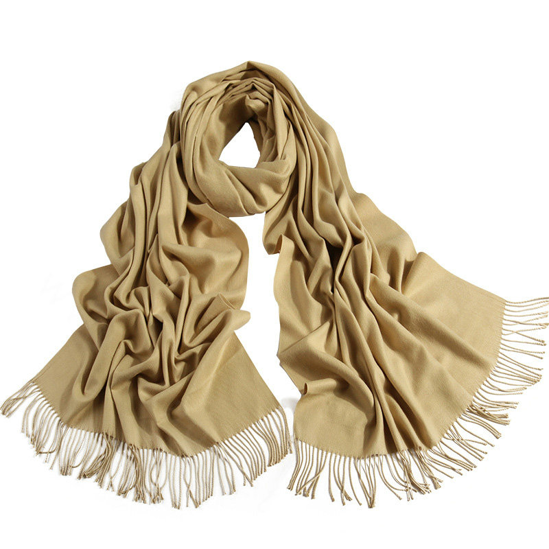 Exquisite Scarf Shawls Winter Warm Cashmere Solid Wholesale 200*60CM - Beige