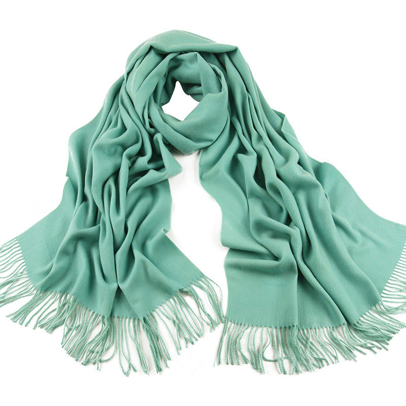 Exquisite Scarf Shawls Winter Warm Cashmere Solid Wholesale 200*60CM - Green