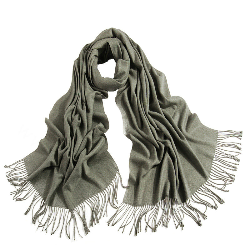Exquisite Scarf Shawls Winter Warm Cashmere Solid Wholesale 200*60CM - Grey