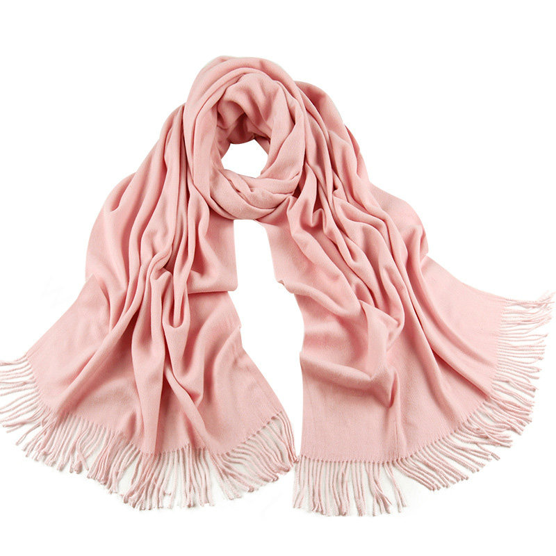 Exquisite Scarf Shawls Winter Warm Cashmere Solid Wholesale 200*60CM - Pink