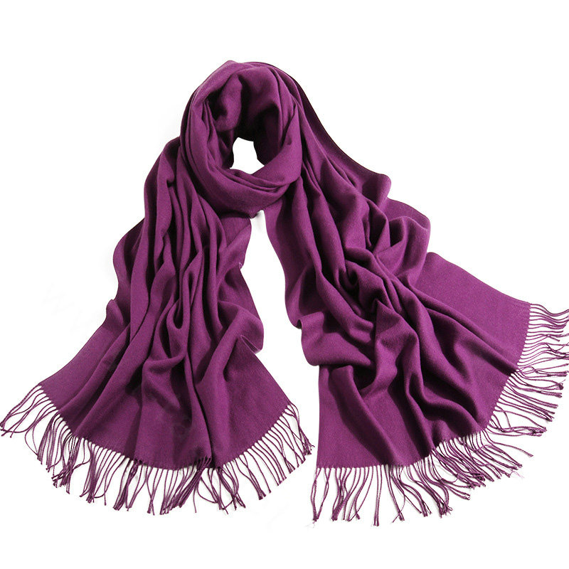 Exquisite Scarf Shawls Winter Warm Cashmere Solid Wholesale 200*60CM - Purple