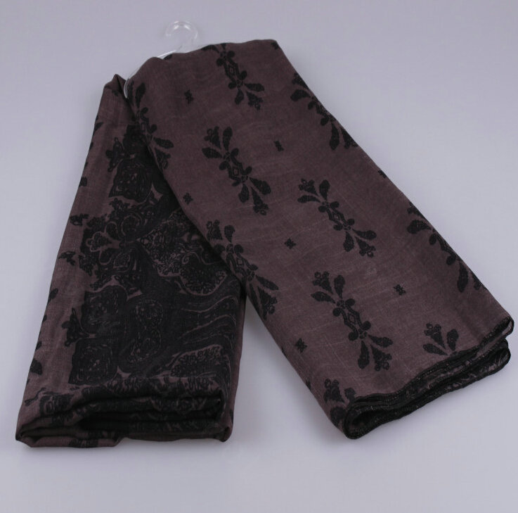 Fashion Scarf Shawl Women Bamboo Fiber Printing Cashew Silk 180*100CM - Brown