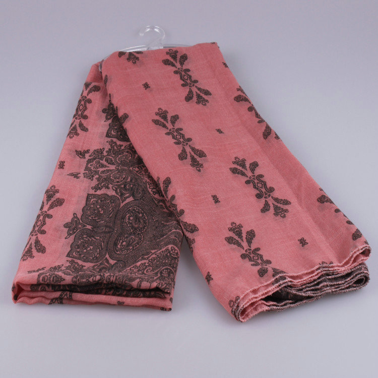 Fashion Scarf Shawl Women Bamboo Fiber Printing Cashew Silk 180*100CM - Pink