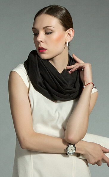 Fashion Tassels Women Scarf Shawl Winter Warm Cashmere Solid Panties 200*60CM - Black