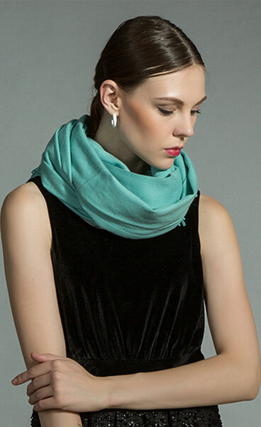 Fashion Tassels Women Scarf Shawl Winter Warm Cashmere Solid Panties 200*60CM - Dark Green