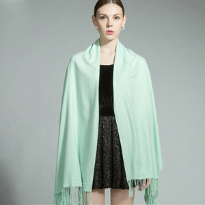 Fashion Tassels Women Scarf Shawl Winter Warm Cashmere Solid Panties 200*60CM - Green