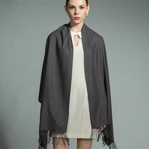 Fashion Tassels Women Scarf Shawl Winter Warm Cashmere Solid Panties 200*60CM - Grey