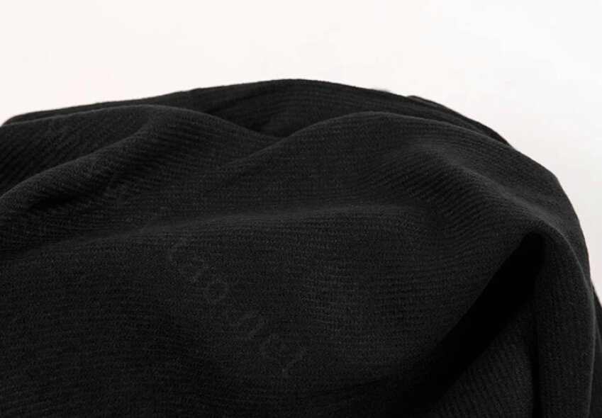 Fashion Tassels Women Scarf Shawl Winter Warm Wool Solid Panties 206*60CM - Black