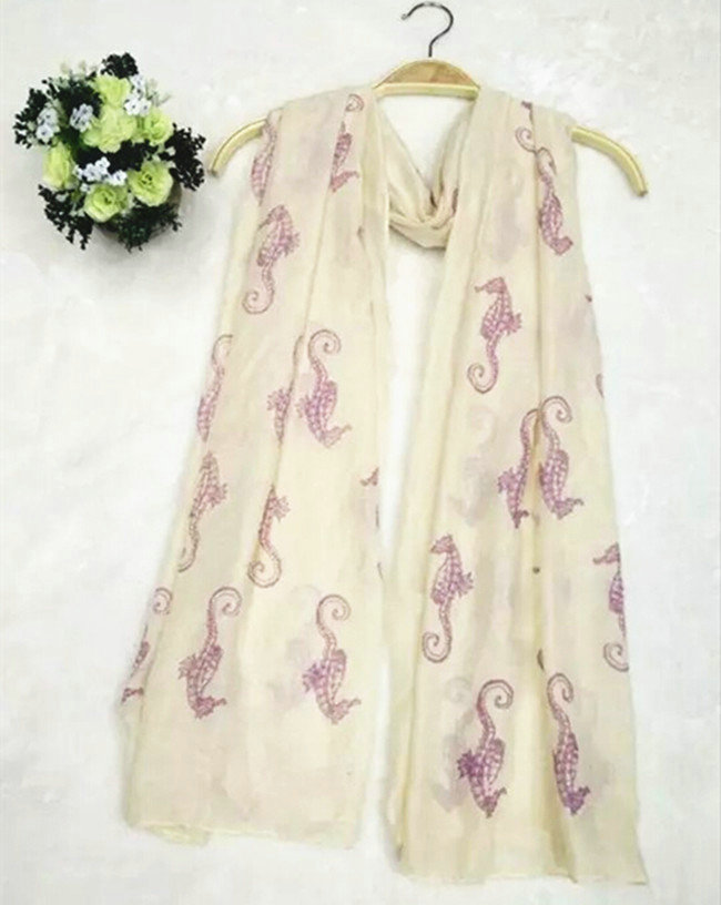Fashion Unisex Scarf Animal Bamboo Fiber Scarves Wraps 180*90CM - Beige