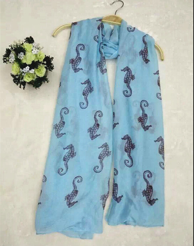 Fashion Unisex Scarf Animal Bamboo Fiber Scarves Wraps 180*90CM - Blue