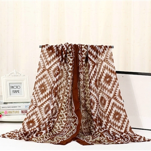 Fashion Women Print Bamboo Fiber Scarves Wraps Scarf Shawl 180*90CM - Beige