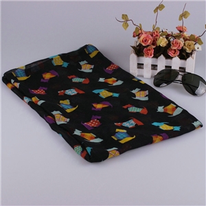 Fashion Women Scarf Print Animal Bamboo Fiber Scarves Wraps 180*90CM - Black