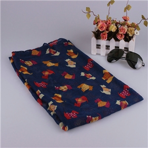 Fashion Women Scarf Print Animal Bamboo Fiber Scarves Wraps 180*90CM - Dark Blue
