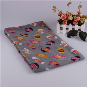 Fashion Women Scarf Print Animal Bamboo Fiber Scarves Wraps 180*90CM - Grey