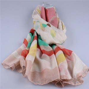 Free Striped Women Scarf Dot Bamboo Fiber Warm Scarves Wraps 180*90CM - Beige