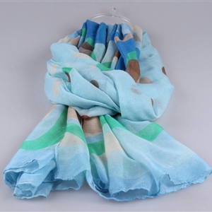 Free Striped Women Scarf Dot Bamboo Fiber Warm Scarves Wraps 180*90CM - Blue