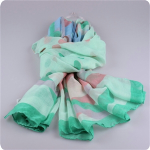 Free Striped Women Scarf Dot Bamboo Fiber Warm Scarves Wraps 180*90CM - Green