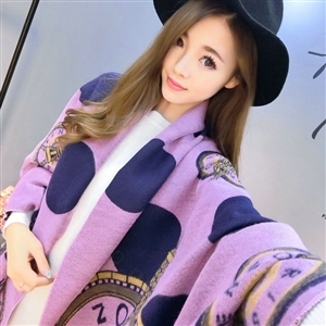 Geometric Women Pashmina Shawls Dot Cashmere Warm Scarves Wraps 185*68CM - Pink