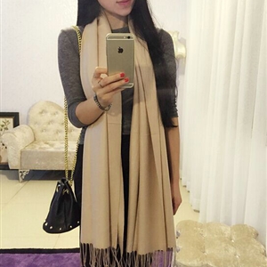 Pashmina Women Scarf Shawl Cashmere Warm Winter Solid Scarves 190*70CM - Beige