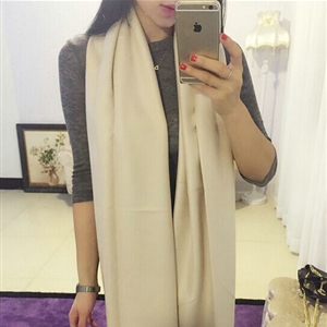 Pashmina Women Scarf Shawl Cashmere Warm Winter Solid Scarves 190*70CM - White