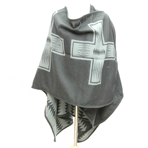 Plaid Scarf Shawls Woman Pashmina Winter Warm Cashmere Female Panties 140*135CM - Grey