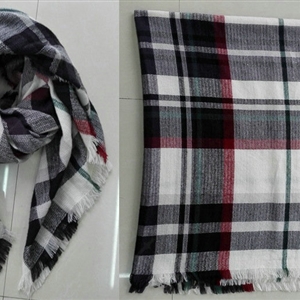 Plaid Scarf Shawls Women Winter Warm Cashmere Solid Wholesale 140*140CM - Black